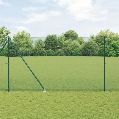 Produktbild von Gartenzaun – Maschendrahtzaun – Drahtgitter – Grünes Maschendrahtgitter mit 13 Pfosten – 1,6 x 2,5 m – Metall
