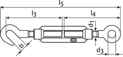 Produktbild von kleinsorge Spannschloss DIN 1480 M20 Länge 367 - 497 mm - 4000020V