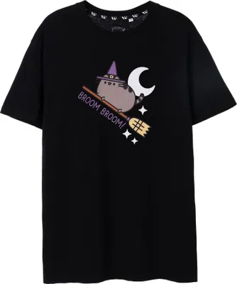 Obrázok produktu pre Pusheen - Dámske tričko "Metla" - Halloween NS7713 (M) (čierna)