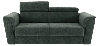 Produktbild von Schlafsofa mit Matratze 3-Sitzer - Strukturstoff - Grün - Liegefläche 140 cm - Matratze 18 cm - RIZORA