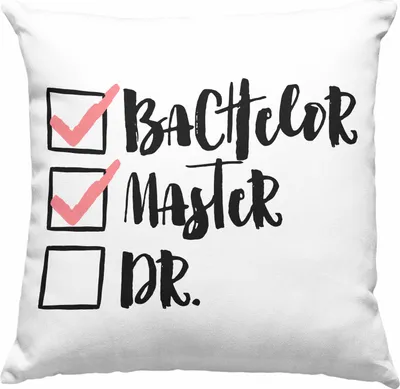 Produktbild von Trendation - Master Abschluss Geschenk Deko-Kissen mit Füllung 40x40 Bestanden Studium Prüfung Graduation - Bachelor Master Doktor (Grau)