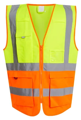 Imagen del producto de Chaleco de alta visibilidad "Pro Executive" para hombre, marca Regatta, modelo RG10717 (talla L), color amarillo/naranja