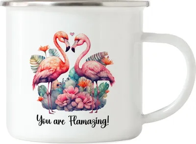 Produktbild von You Are Flamazing Emaille Tasse Valentinstag Freundin Freund Süß Geschenkidee Paar Liebe Couple Jahrestag