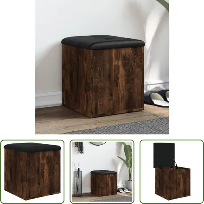 Obrázek produktu pro The Living Store Lavice s úložným prostorem kouřový dub 42x42x45 cm materiál na bázi dřeva