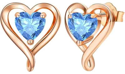 Produktbild von Ohrstecker Set Damen Herzform Silber 925 Roségold Zirkonia Geschenk