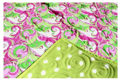 Produktbild von Krabbeldecke PINK SWIRLS Patchwork Babydecke