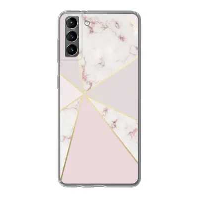 Produktbild von MuchoWow® Handyhülle Schutzhülle Hülle für Samsung Galaxy S21 Plus Marmor - Gold - Rosa Silikon Softcase Handy Hülle - Handy-Tasche