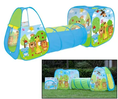 Productafbeelding van Decopatent® Ballenbak met Speeltent en Speeltunnel - Ballenbak Speeltent - Baby - Peuter - Speeltent voor kinderen - Ballentent Popup