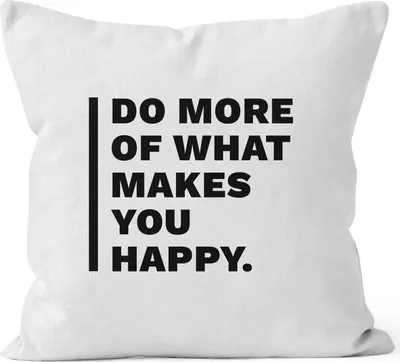 Produktbild von Kissenbezug Do more of What makes you happy Geschenk Zitat MoonWorks® weiß unisize