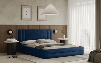 Obrázek produktu pro Postel ALCAMO 180x200 modrá s úložným prostorem