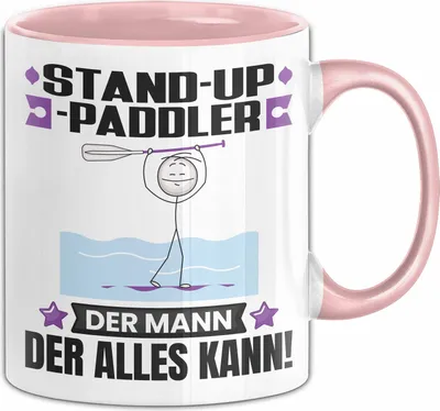 Produktbild von Stand-Up-Paddler Tasse Geschenk für Stand-Up-Paddler Der Mann Der Alles Kann Geschenkidee zum Geburtstag (Rosa)
