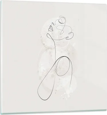 Produktbild von Bilder auf glas - Einteilig - Frau eins Linie - 70x70cm - Glasbilder - Wandbilder - Bilder - zum Aufhängen bereit - Wanddekoration aus Glas - Glas Bilder - Wandbild auf Glas - GAC70x70-4576