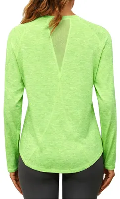 Immagine prodotto di Top sportivo da palestra a maniche lunghe, colore verde, taglia S
