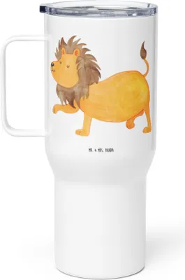 Produktbild von Mr. & Mrs. Panda thermosbecher Sternzeichen Löwe - Weiß - Geschenk, Geburtstag August, Juli, Thermobecher, König Der Tiere, getränkebecher, Thermos-Becher, Teetasse