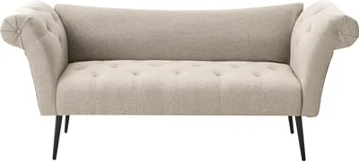 Obrázek produktu pro BELIANI Lenoška světle hnědá polyesterové čalounění prošívaná oboustranná s černými nohami glamour styl