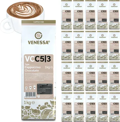 Produktbild von VENESSA Cappuccino Chocolate VC5/3 Aromatisiertes Getränkepulver 20 x 1kg mit löslichem Kaffee und Kakaopulver - Cremig mit feiner Kakaonote