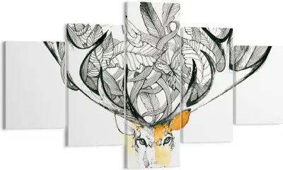 Produktbild von Bild auf Leinwand - Leinwandbild - Lieber Wilde Blumen Wald - 125x70cm - Wand Bild - Wanddeko - Leinwanddruck - Bilder - Kunstdruck - Wanddekoration - Leinwand bilder - Wandkunst - EA125x70-3111