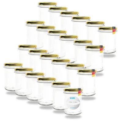 Imagen del producto de Juego de 24 tarros para conservas con tapa de rosca, de 230 ml