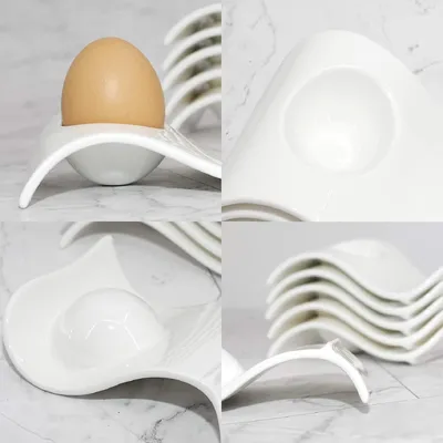 Produktbild von Keramisches Eierdopje - Originell und Weiß - Set von 5