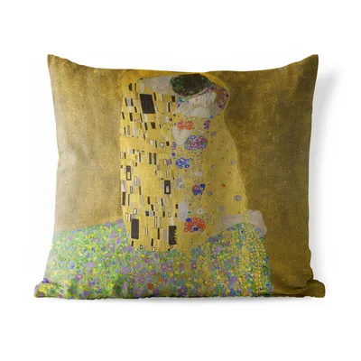 Obrázek produktu pro MuchoWow® Vnější polštář - Polibek - Gustav Klimt -45x45 cm- Odolnost proti povětrnostním vlivům - polštář do obývacího pokoje