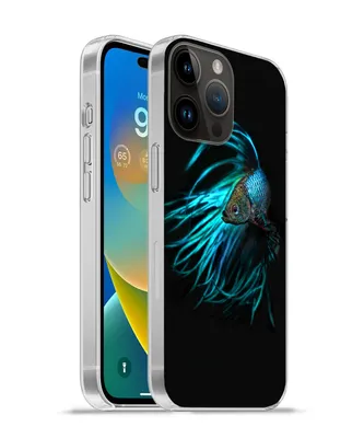 Produktbild von MuchoWow® Handyhülle Schutzhülle Hülle für Apple iPhone 14 Pro - Softcase Fische - Meerestiere - Blau - Schwarz Silikon Softcase Handy Hülle