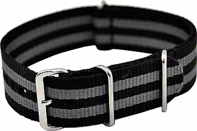 Produktbild von Uhrenarmband Durchzugsband Nylon schwarz/grau 18mm NATO STRAP