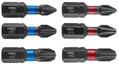 Image de Embouts à percussion PH1/2/3, PZ1/2/3 x 25 mm, 6 pcs.