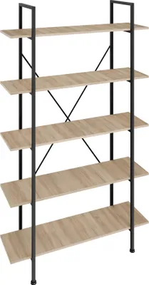 A freestanding bookshelf with five shelves against a white background.