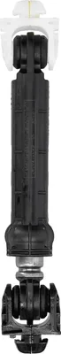 A close-up, isolated view of a washing machine shock absorber.