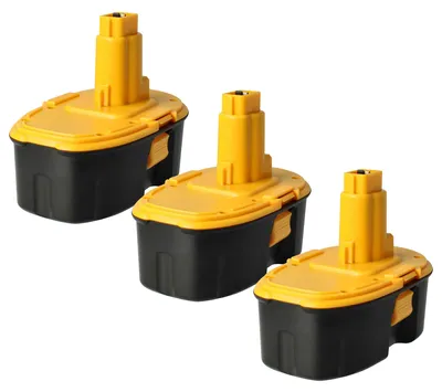 Produktbild von vhbw 3x Akku kompatibel mit Dewalt DC390B, DC390, DC385K, DC380N, DC380KB, DC385B, DC385, DC330KA, DC380KA, DC330N Werkzeug (4000 mAh, NiMH, 18 V)
