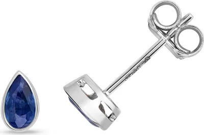 Produktbild von 9 Karat (375) Weißgold Damen - Paar Ohrstecker mit Saphir - 6mm*4mm; TRS31389KW