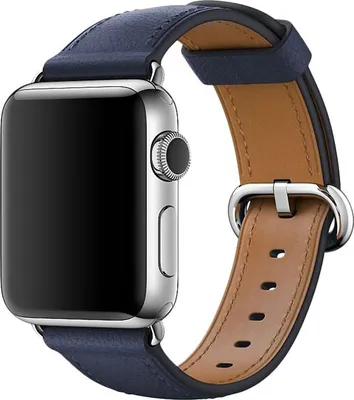 Produktbild von Apple MMAG2ZM/A, Watch strap, Leder, Blau, Aluminium, Apple 38mm Case