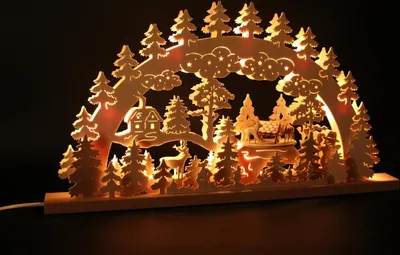 Produktbild von Original Erzgebirgischer Marken Schwibbogen Lichterbogen 60 x 31 cm S60-1_2