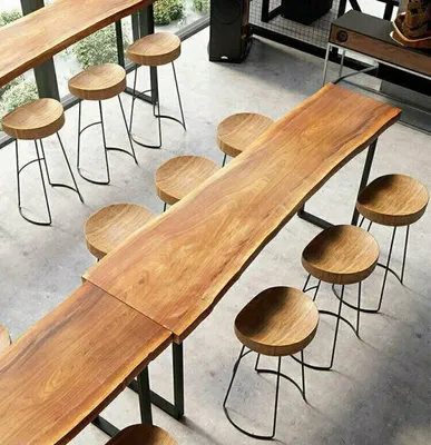 Produktbild von 360Home Gastronomiemöbel Restaurant  Design Esstisch  Biertisch Stehtisch Bareinrichtung Vollholz 180*45*105 cm