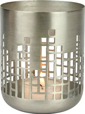 Produktbild von Lambert Varosi Windlicht Eisen, matt nickel H 10 cm D 8 cm 41232