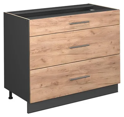 Obrázek produktu pro Spodní skříňka kuchyňské linky Vicco Fame-Line Zlatý mocný dub/Antracit 100 cm, PD Dub, Model 61625