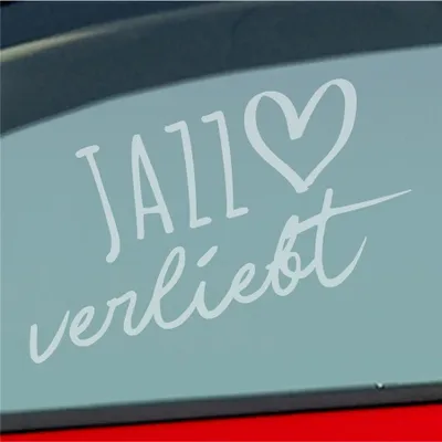 Produktbild von Auto Aufkleber Jazz verliebt Musik Herz Liebe Car 19x10 cm Milchglas Sticker Heckscheibenaufkleber