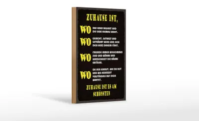 Produktbild von Holzschild Spruch 12x18cm Zuhause ist wo Leben und Liebe