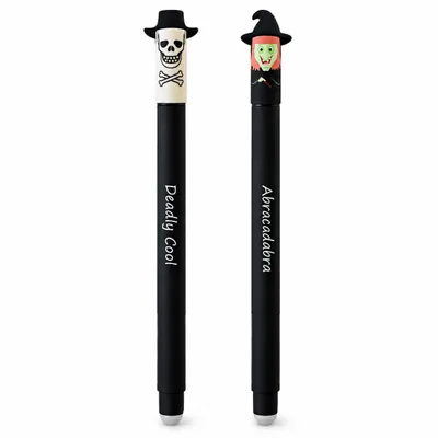Produktbild von Eberhard Faber Animal Erase It Gelschreiber Halloween 2er Set Spooky Hexe und Totenkopf