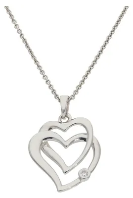 Produktbild von Doppel Herzanhänger Silber 925 Zirkonia JL20-02-1185 JuwelmaLux