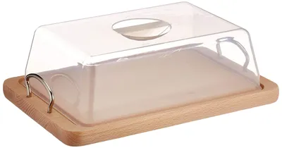 Zdjęcie produktu dla Omgoods - Drewniany pojemnik na ser z pokrywką, 31x21 cm