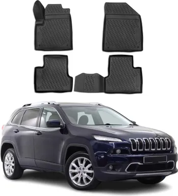 Image de OMAC Tapis de sol pour Jeep Cherokee 2014-2024 en caoutchouc Noir