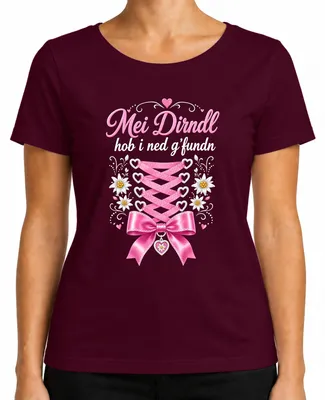 Immagine prodotto di Non ho trovato il vestito tradizionale bavarese (Dirndl). Maglietta tradizionale per l'Oktoberfest, pantaloni in pelle, maglietta da donna, color borgogna, taglia M