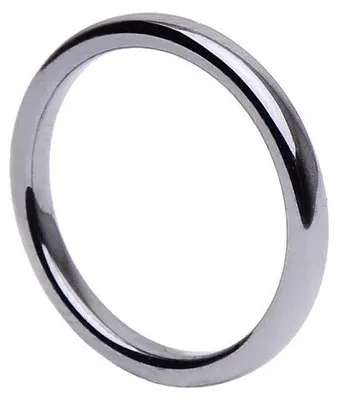 Produktbild von Dünner Ring aus Hämatit 3mm breit rund grau dunkelgrau schmal schlicht Steinring, Ringgröße:Innenumfang 59mm Ø18.8mm