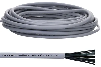 Image de 10 mètres Lapp 1119804 Ölflex Classic 110 câble deen PVC 4x0,75 mm² sans conducteur de protection vert-jaune I câble de4 fils I câble 4 fils