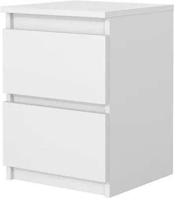 Produktbild von Nachttisch - Beistelltisch - Schlafzimmeraufbewahrung - Schubladen ohne Griffe - 40 cm breit - Mattweiß