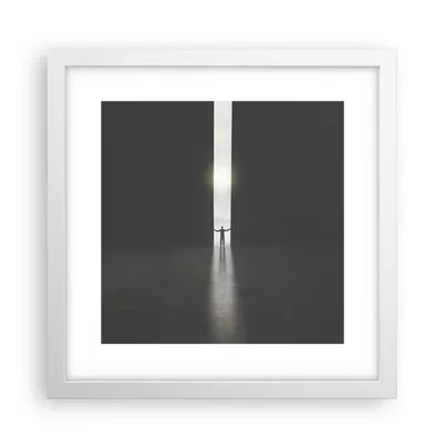 Produktbild von Gerahmtes Poster - Weißer Rahmen - Tor Mensch Licht - 30x30 cm - Wand Bild - Wanddeko - Wandbilder - Kunstposter - Wandposter - Bilderrahmen - Bilder - Kunstdruck - Wanddekoration - P2WAC30x30-4698