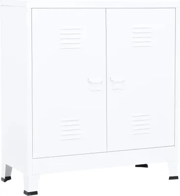 Produktbild von vidaXL Aufbewahrungstruhe Industrial Weiß 90x40x100 cm Stahl