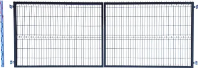Produktbild von Doppelflügeltor 140 cm anthrazit graphit Einstabmatten 3D RAL7016 zweiflügelig 143 cm zweiflügelige Toranlage Einfahrtstor Doppelstabmatten