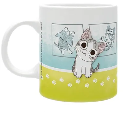 Keramikbecher mit Katzenmotiv, 320 ml, spülmaschinengeeignet
